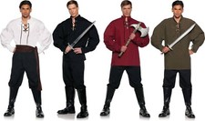 ADULT MENS RENAISSANCE MEDIEVAL SWORDSMEN ZORRO MUSKETEERS PIRATE COSTUME SHIRT