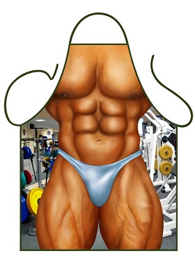Muscle Man Freche Neuheit Schürze.  Brauchen Sie so einen Body? Wichtelgeschenk.