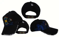 Native American Native Pride Symbol Shadow Indian Black Ball Cap Hat 