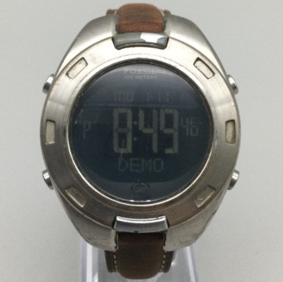 Fossil Brain Technology Watch Men AM-3311 Silver Tone 40mm Digital New Battery