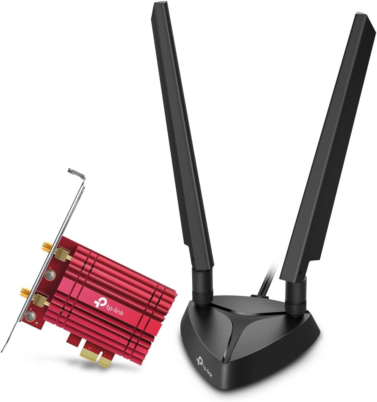 TP-Link WiFi 6E Intel AX210 AXE5400 PCIe Card for PC (Archer TXE75E) Red