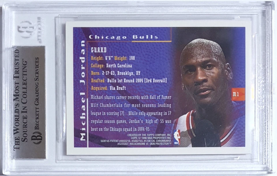 1995 Лучшая Тайна Майкл Джордан #M1 ОРАНЖЕВАЯ КАЙМА - BGS 9 - Изображение 2 из 2