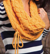 Knitting pattern copy 3474.    Womens cabled cowl scarf snood.   11 x 38".   DK