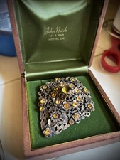 Vintage Ornate Art Deco Nouveau Brooch ~ Fantastic Detail And Patina