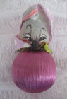 Felt Fabric Momma Mouse on Satin wrapped BALL  Christmas Ornament Purple Gray — photo 5