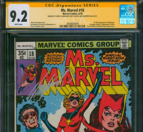 Ms. Marvel #18 CGC 9.2 ⭐ 2X SIGNED CLAREMONT & SHOOTER ⭐ 1st Full MYSTIQUE 1978 - Imagen 2 de 3