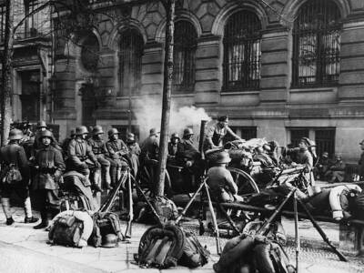 Germany Weimar Republic Berlin Kapp Putsch Rebels camping at Wi 1920 Old Photo 1