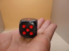 Jumbo 30mm D6 Velvet Black with Red Dice Extra Large RPG Tabletop Roleplay