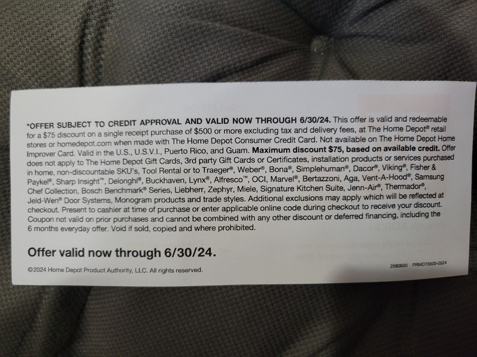 75 Off Home depot Coupon eBay