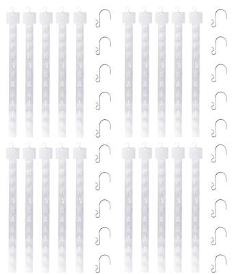 20 pack Retail Clip Hanging Merchandise 12 Tab Plastic Display Strip + 20 S-Hook