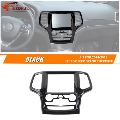 Gloss Black Center GPS Navigation Covers Trim For Jeep Grand Cherokee 2014-2018 - Foto 2 di 5