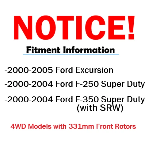 4WD Front Rear Rotor Ceramic Brake Pad for Ford Excursion F-250 F-350 Super Duty - Изображение 4 из 4