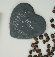 Image of I Love You To The Moon & Back Custom Slate Coaster Mothers Day, Birthday Gift