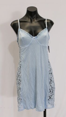 Adore Me Women's Wirefree Kamryn Slip Dress AP2 Chambray Blue Medium NWT