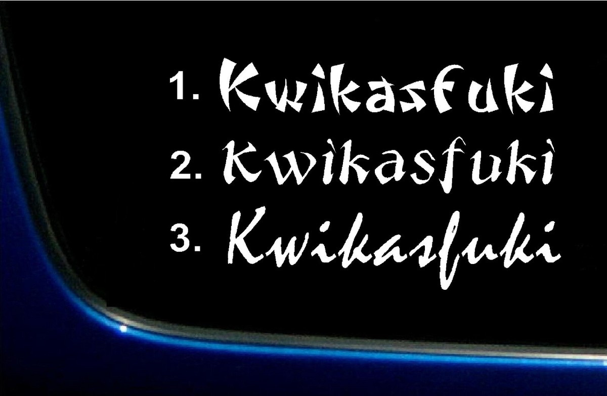 TWO KWIKASFUKI DECAL STICKER VINYL Orient Kawasaki ZX10R ZX6R ZX9R