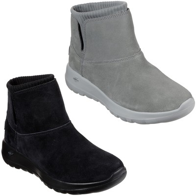 Skechers On The Go Joy Undergrad Ankle Boots Slip On Suede Shoes Womens 16605 Ebay