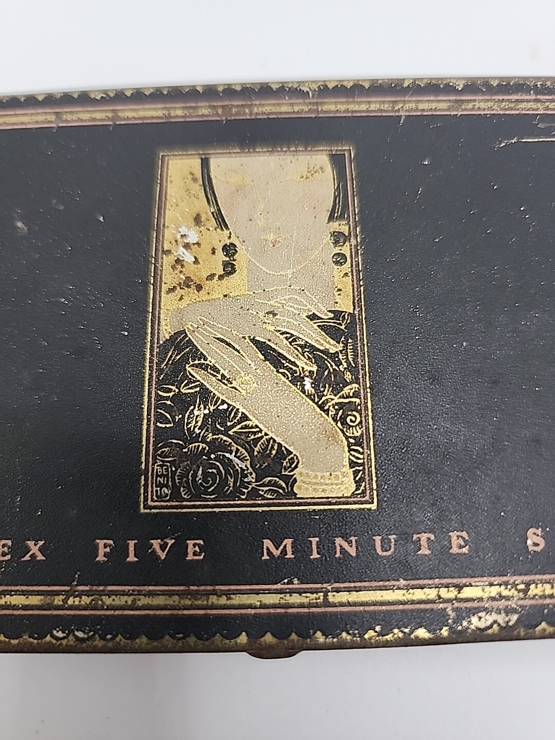 Vintage Art Deco Metal Cutex Five Minute Set Advertising Tin Litho Box Manicure