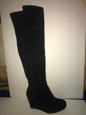 wedge heel over the knee boots