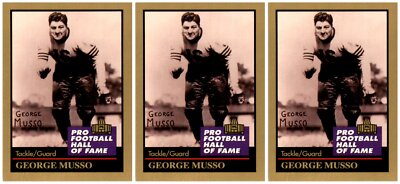 (3) 1991 ENOR Pro Football HOF #104 George Musso Chicago Bears Card Lot