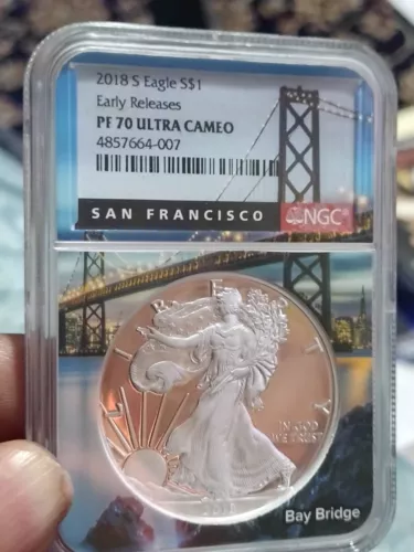 2018 s Eagle Er Pr 70 Ultra Cameo Ngc Blue Label