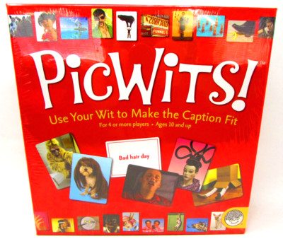 PicWits! Board Game By MindWare Use Your Wit To Make The Caption Fit! NEW SEALED