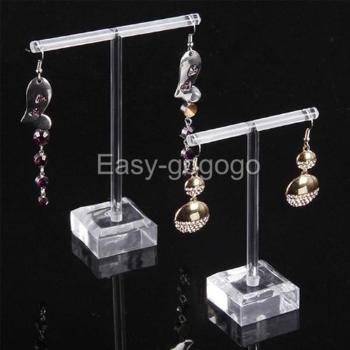 10Pcs Earring Stand Display Rack Ear Stud Holder Jewelry Organizer T-Bar Clear Q - Picture 7 of 9
