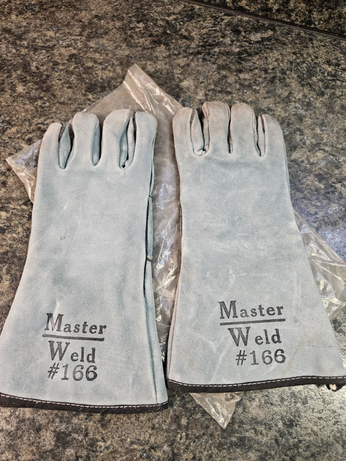 Vintage Welding Gloves by Master Weld #166 Light Blue