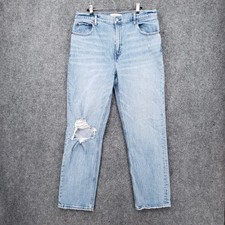 Abercrombie  Fitch Jeans Womens 14 32 Blue The 90s Straight Ultra Hi Rise Denim