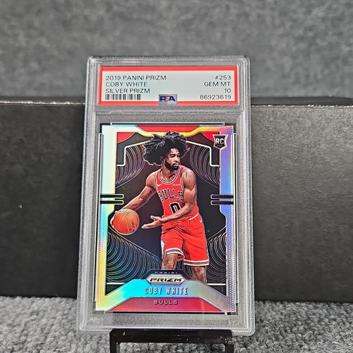 Panini 2019-20 Prizm Silver Prizm Rookie Coby White Bulls #253 PSA 10