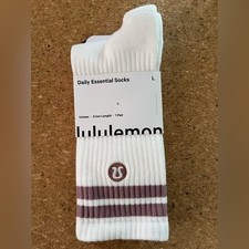Lululemon Daily Essential Quarter Socks Lavender Luxe WHT/LVLX Purple White NWT