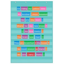 28x43 Inches Green Standard Pocket Chart 10 Pockets for Classroom Home