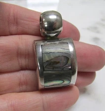 ATI Sterling Silver Abalone Slide Pendant ~ 16grams ~ 6-G531
