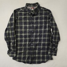 Ridgecut Toughwear Flannel Shirt Men Medium Black Plaid 2 Pocket Cotton Workwear