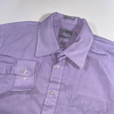 WH Belk Mens Lavender Purple Cotton Button Down Dress Shirt 17 32/33 B202