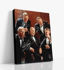 Larry Bird Tom Heinsohn Bob Cousy and John Havlicek Autograph Canvas Print - Cel