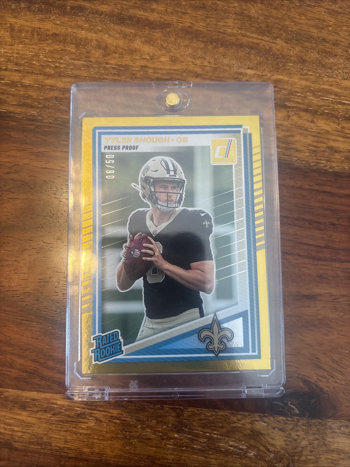 2025 Panini Donruss - Rated Rookie Tyler Shough #304 Press Proof Gold /50