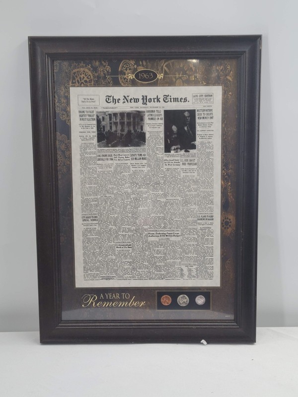 American Coin Treasures NY Times A Year to Remember 1963 21" x 15" Print