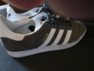 Adidas Grey & White Gazelle Shoes Mens 7