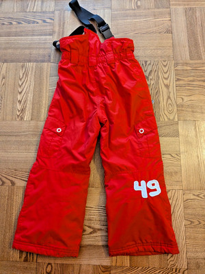 Etirel Kids Snow Ski Pants Red Size 6 / 116 Waterproof Winter Bib Overalls