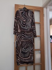 Women's Brown Patterned Dress, Shein, Size 18