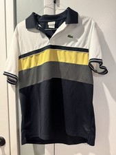 Vintage Lacoste Sport Men  s Colorblock Striped Polo Shirt Sz 6 Short Sleeves