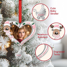 Babys First Christmas Ornament 2025 Girl   Personalized My First Christmas Xm...