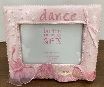 DANCE/BALLERINA PINK PHOTO FRAME BALLET SHOES PEARL TRIM  BY BURTON GIFTS 4X6