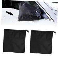 Side Mirror Covers with Drawstring, Universal Winter Rearview 2 PCS Black