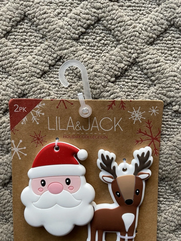 Mordedor de silicona sin BPA Lila & Jack Holiday Collection Santa & Reindeer Foto 3 de 4