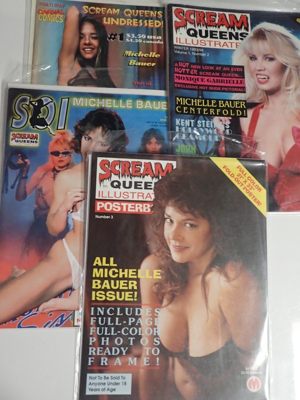 Scream Queens Illustrated and Undressed Lot of 4 All Michelle Bauer HORROR SQI