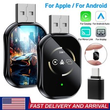 For CarPlay Adapter Wired to Wireless CarPlay Android Auto Mirror Link 4-IN-1
