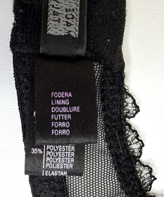 La Perla Black Embroidered Mesh Underwire Bra Back Close Italy Size 32