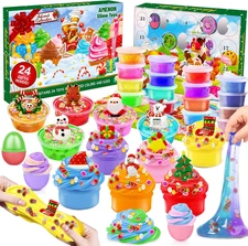 Christmas Advent Calendar 2025 with Slime for Kids, 24 Days Christmas Countdown