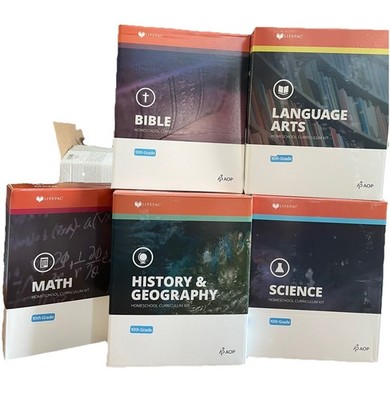 AOP ALPHA OMEGA LIFEPAC 5-SUBJECT SET GRADE 10 COMPLETE SET W/TEACHER S GUIDES